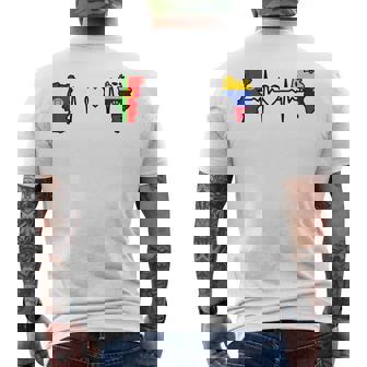 Portugalenezuela Bandera Portuguésenezolano Heartbeat Camiseta Hombre Estampado Espalda - Regaloses