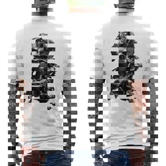 Proud Dachshund As A Cool Portrait Men's T-shirt Back Print - Thegiftio