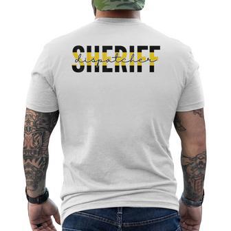 Proud Sheriff Dispatcher Thin Gold Line 911 Dispatch Men's T-shirt Back Print - Thegiftio UK