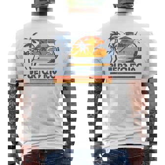 Puerto Rico Vacation Sunset Cute 70S Vintage Retro Beach Men's T-shirt Back Print - Thegiftio