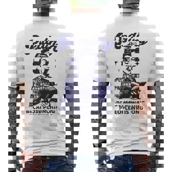 Reading Because Punching People Is Wrong Men's T-shirt Back Print - Monsterry