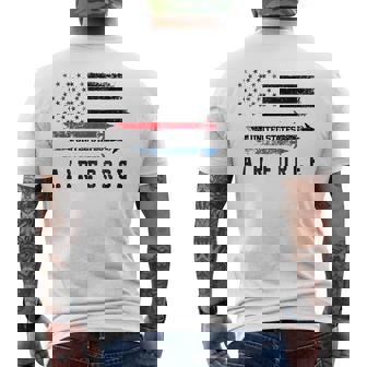 Red White Blue Air Force Flyover Proud American Independence Men's T-shirt Back Print - Monsterry