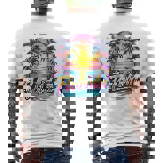 Retro Florida Home State Fl Nature Sunset Vintage Men's T-shirt Back Print - Monsterry