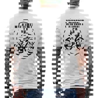 Road Bike My Retirement Plan Bicycle Cycling Cyclist Men's Back Print T-Shirt | Mazezy