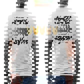 We Rock Together Hands Music Lover Unity Diversity Inclusion Men's T-shirt Back Print | Seseable CA