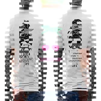 Sandboarding Mom Outfit Messy Hair Bun Men's Back Print T-Shirt | Mazezy