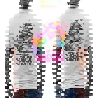 Sarah Licorne Nom Personnalisé T-shirt imprimé au dos - Cadeauxyz