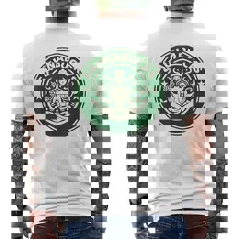 Saunabucks サウナ パロディ サウナー向け おもしろデザイン ととのう グッズ おもしろ 文字 スタバ カフェ メンズTシャツ バックプリント - Kawaiitshirt