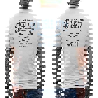 Sea Isle City New Jersey Vintage Nautical Paddles Sports Oar Men's Back Print T-Shirt | Mazezy