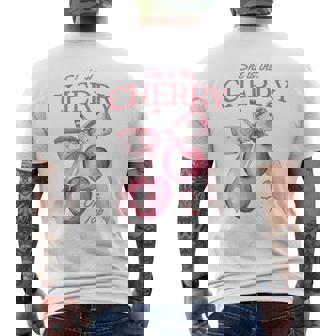 She's The Cherry On Top Baby Shower Or Bachelorette Party Men's T-shirt Back Print - Monsterry