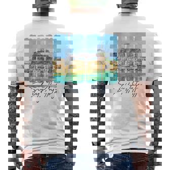 Sicily Italy Travel Brushstroke Meet Me In Sicily Souvenir Men's T-shirt Back Print - Monsterry