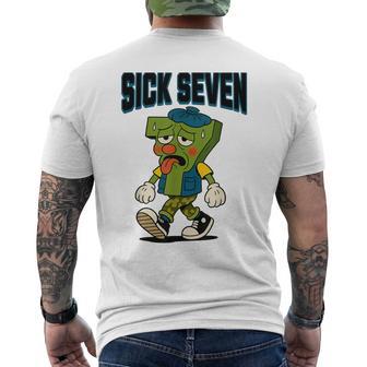 Sick Seven 67 Halloween Costume For Trending Popular Men's T-shirt Back Print - Monsterry