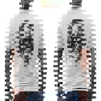 Skull With Headphones Minimalist Graphic Men's T-shirt Back Print | Seseable CA