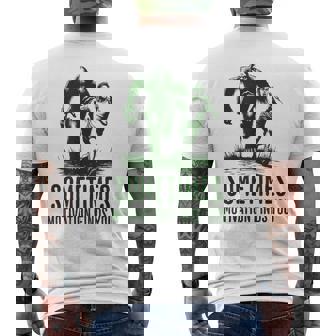 Sometimes Motivation Finds You Bigfoot Running Men's T-shirt Back Print - Monsterry