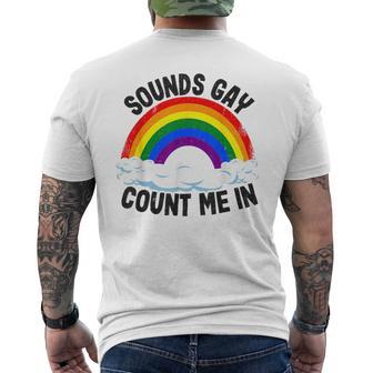 Sonidos Gay Contarme En Bandera Arco Igualdad Lgbt Orgullo Gay Camiseta Hombre Estampado Espalda - Regaloses