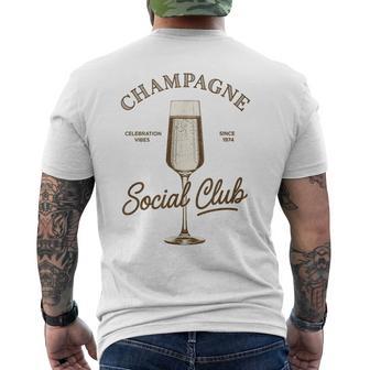 Sparkling Champagne Social Club For A Champagne Drinker Men's T-shirt Back Print - Monsterry