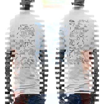 Summer Coquette Seashell Blue Bow Ocean Beach Summer Vibes Men's T-shirt Back Print | Seseable FR