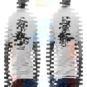 Super Weenie Hero Dachshund With Mask And Cape Men's T-shirt Back Print - Monsterry