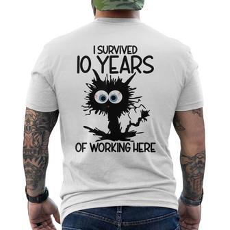 I Survived 10 Years Of Working Here Men's T-shirt Back Print - Thegiftio UK