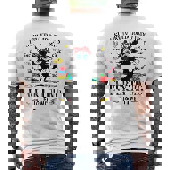 I Survived 100 Days Of School Black Cat 100Th Day Men's T-shirt Back Print | Seseable FR