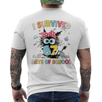 I Survived 67 Days Of School Teachers Students Six Seven 90S Men's T-shirt Back Print - Thegiftio UK