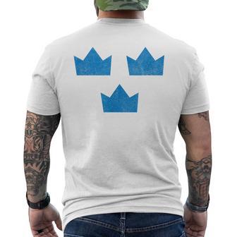 Sweden Flag Three Crowns Sverige Swedish Hockey Men's T-shirt Back Print | Mazezy