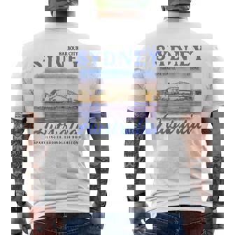 Sydney Australia Travel Vacation Opera House Australian Men's Back Print T-Shirt | Mazezy