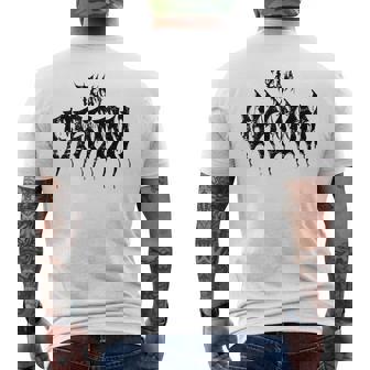 Team Groom But In DeathMetal Font Heavy Music Wedding Day Men's Back Print T-Shirt | Mazezy