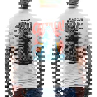 Terror Of Vintage Catzilla Cat Spooky Cat Halloween Men's T-shirt Back Print - Thegiftio