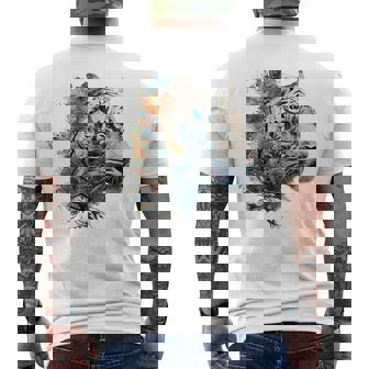 Tigre Arte Animal Árbol Animal Tigre Camiseta Hombre Estampado Espalda - Regaloses