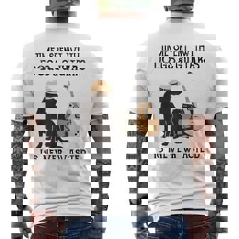 Time Spent With Dogs And Guitars Is Never Wasted Men's T-shirt Back Print - Monsterry