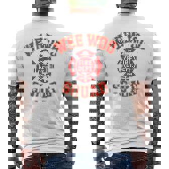 Toddler Wee Woo Squad Firefighter Fireman Fire Truck Men's T-shirt Back Print - Thegiftio