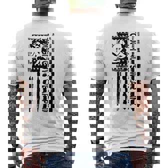 Tough Guys Wear Pink Breast Cancer Football American Flag Men's Back Print T-Shirt | Mazezy