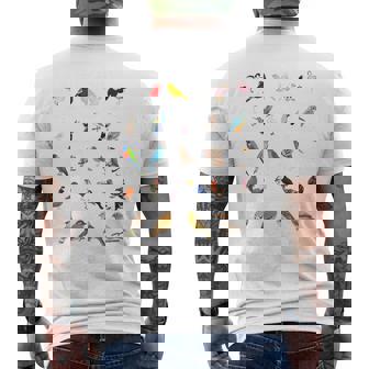 Types Of Birds Alphabet A-Z Abc Bird Men's T-shirt Back Print - Thegiftio