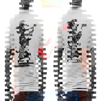 Vintage Dachshund Weenie Playing Guitar Men's T-shirt Back Print | Seseable FR