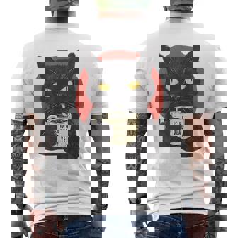 Is He Vintage Dead Yet Black Cat Humor Men's T-shirt Back Print - Monsterry