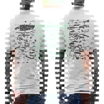 Vintage Fish Fishing Retro Fish Species Biology Adult White Small Short Sleeve Men's T-shirt Back Print - Thegiftio