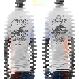 Vintage Maine Retro State Parks Us Travel Hiking Graphic Men's T-shirt Back Print - Monsterry