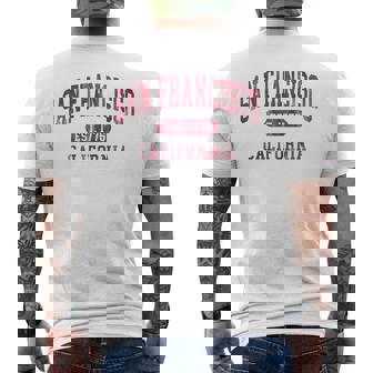 Vintage San Francisco California Souvenir Retro Throwback Men's T-shirt Back Print | Mazezy