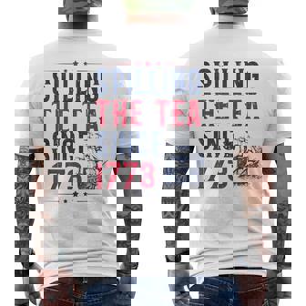 Vintage Spilling The Tea Since 1773 Men's T-shirt Back Print - Thegiftio