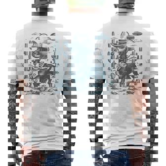 Vintage Western Dachshund Cowboy Ufo Wiener Dog Doxie Men's T-shirt Back Print | Seseable UK