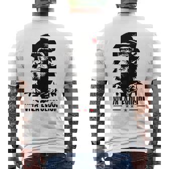 Viva La Evolucion Chimpancé Revolucionario Mono Divertido Camiseta Hombre Estampado Espalda - Regaloses