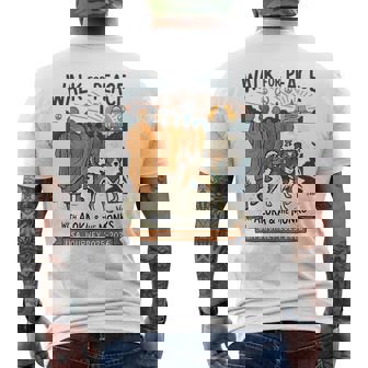 Walk For Peace Monks Dog Usa Journey 2025-2026 Vintage Zen Men's T-shirt Back Print - Monsterry