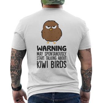 Warning May Spontaneously Start Talking About Kiwi Birds Men's T-shirt Back Print - Thegiftio UK