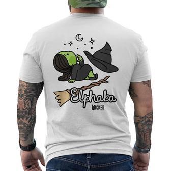 Wicked Logo Elphaba Daydreaming Playful Cartoon Style Men's T-shirt Back Print - Thegiftio UK