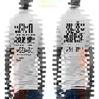 Will You Marry Me Wedding おもしろプロポーズ メンズTシャツ バックプリント - Kawaiitshirt