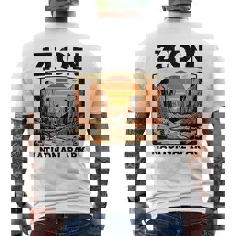 Zion National Park Vintage Hiking Souvenir Adventure Outdoor Men's Back Print T-Shirt | Mazezy