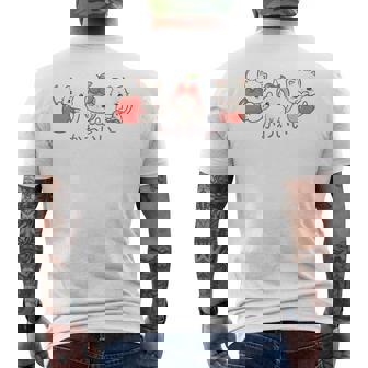 かわいい ねこ さくらんぼ カワイイ 日本風 キャット カートゥーン メンズTシャツ バックプリント - Kawaiitshirt