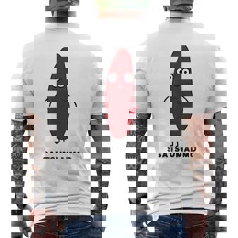 さつまいも 顔 イラスト かわいい おもしろ 簡単 シンプル ゆるい 野菜 メンズTシャツ バックプリント - Kawaiitshirt