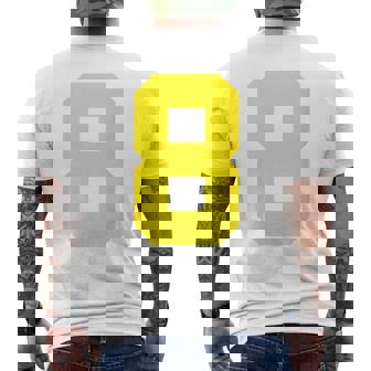 イエローナンバー8 背面 スポーツチームジャージ番号 メンズTシャツ バックプリント - Kawaiitshirt